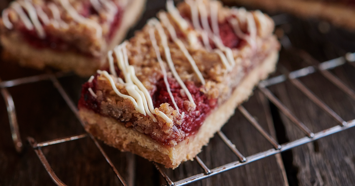 Raspberry & White Chocolate Slice Hawkshead Relish